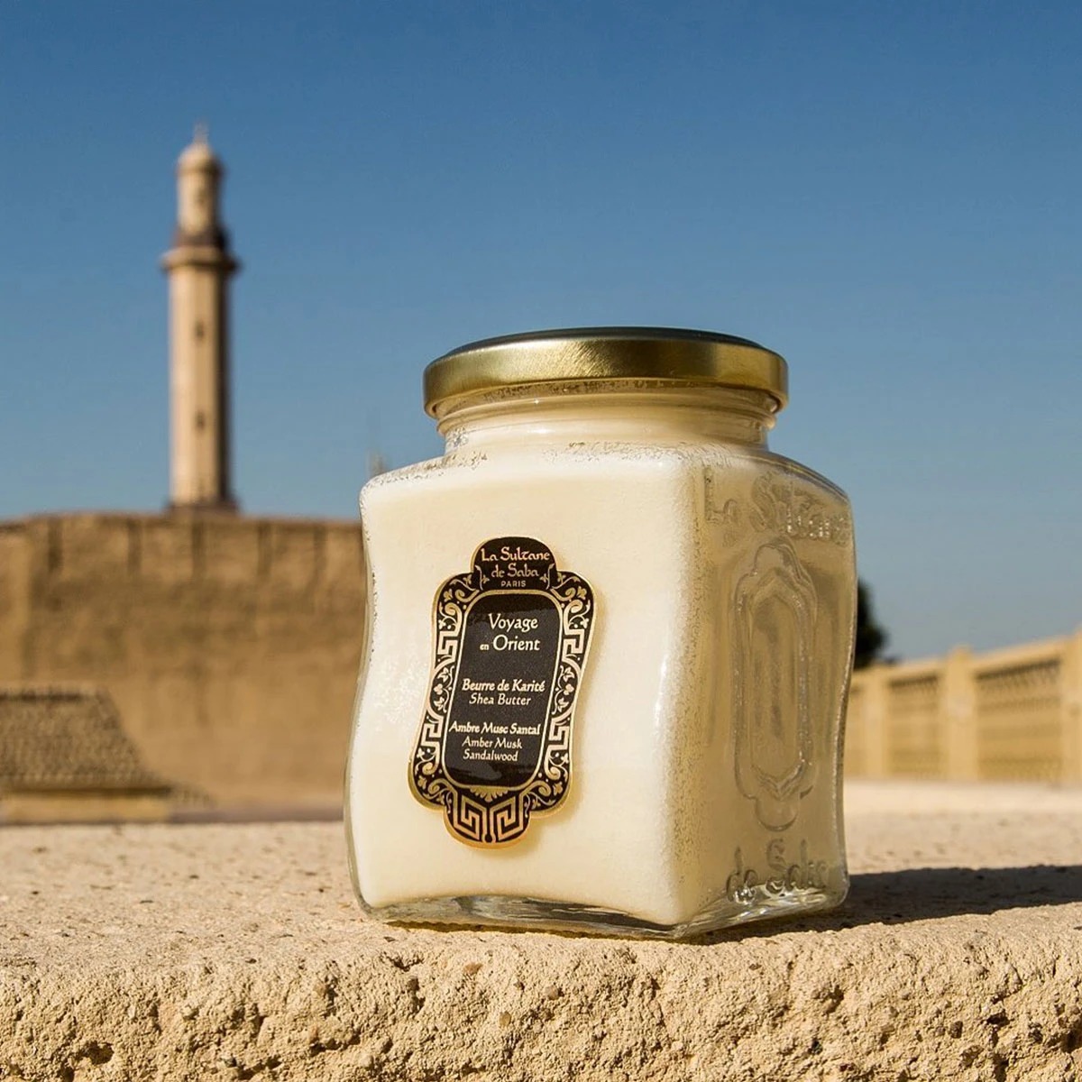 La Sultane de Saba Shea Butter Amber Musk Sandalwood, 300 гр-Масло каріте з ароматом амбри, мускусу і сандала-зображення_2