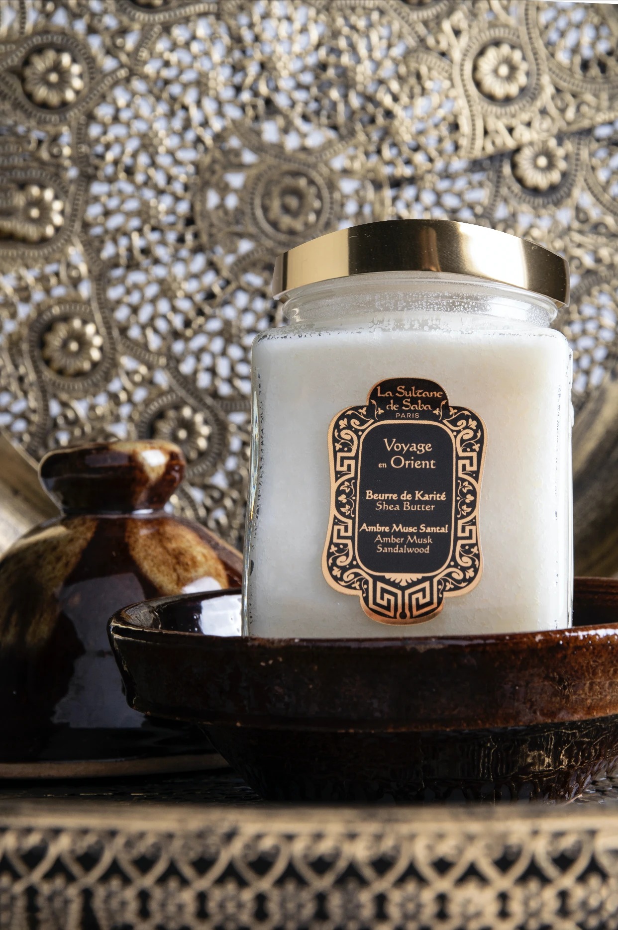 La Sultane de Saba Shea Butter Amber Musk Sandalwood, 300 гр-Масло каріте з ароматом амбри, мускусу і сандала-зображення_4