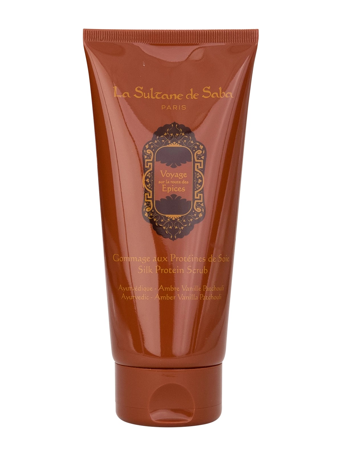 La Sultane de Saba Silk Protein Scrub Ayurvedique Amber Vanilla Patchouli, 200 мл-Скраб для тіла з протеїнами шовку 