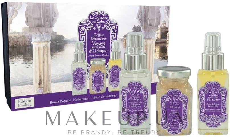 La Sultane de Saba Musk Incense Vanilla — Набір, COFFRET BRUME UDAIPUR-Набір (b/mist/50ml + b/scrub/100ml + b/oil/50ml) — La Sultane de Saba Musk Incense Vanilla