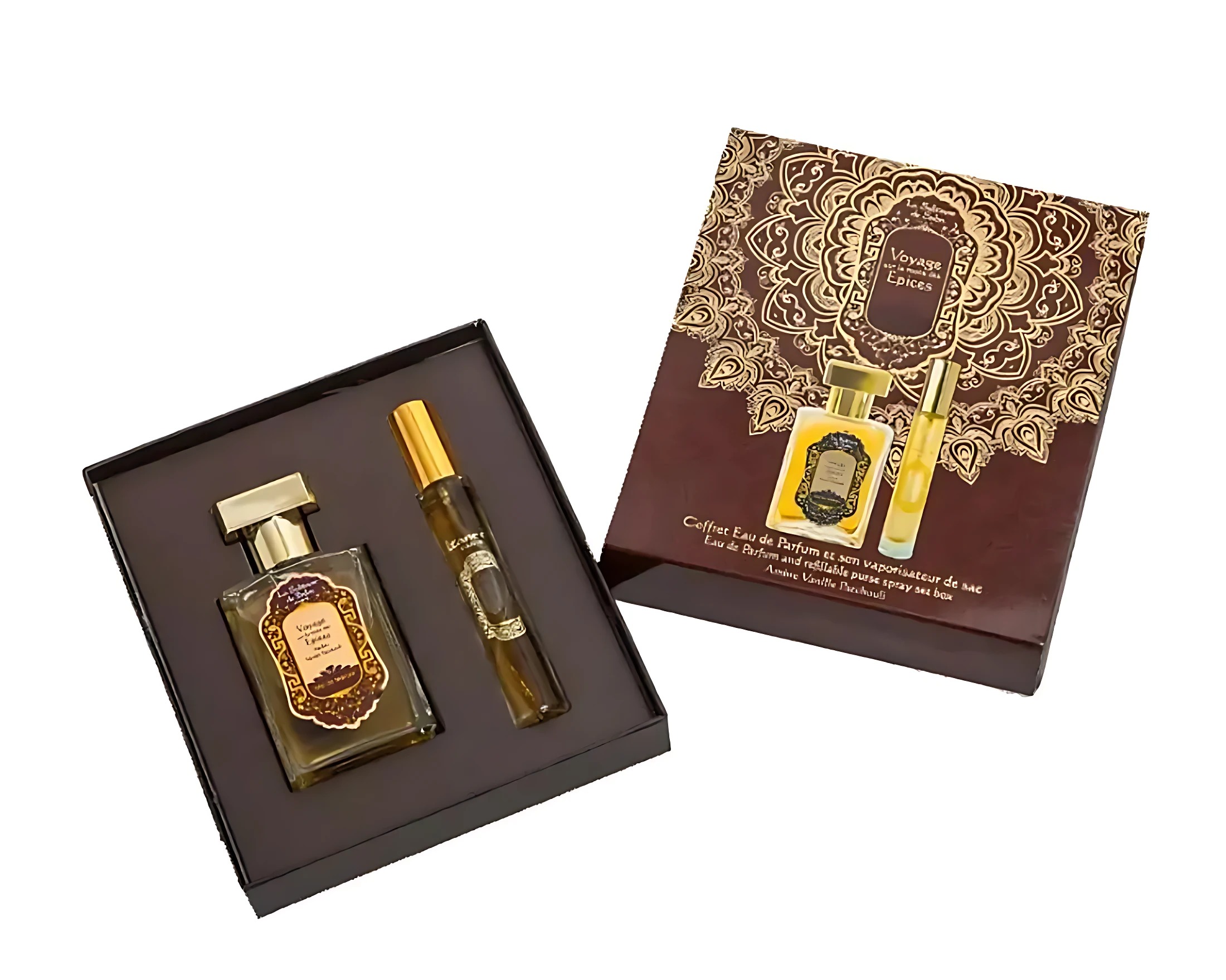 La Sultane de Saba Gift box Perfume - Ayurvedic: amber, vanilla, patchouli + Travel Spray, 100 мл-Подарунковий набір: Східний аюрведичний аромат + спрей для подорожей-зображення_2