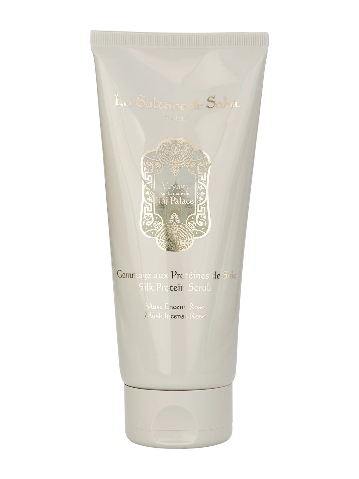 La Sultane de Saba Silk Protein Scrub Musk Incense Rose Fragrance, 200 мл-Скраб для тіла з протеїнами шовку 