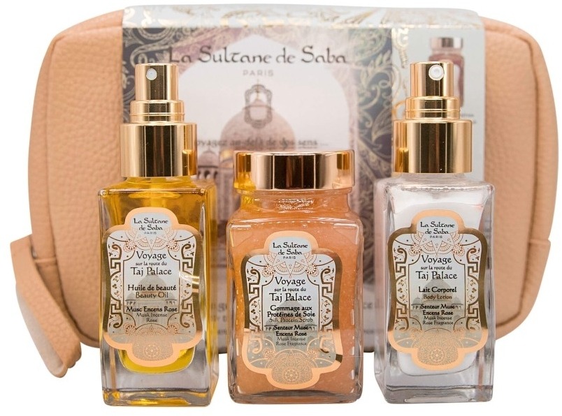 La Sultane De Saba Trousse Corps Taj Palace (b/scr/100ml + b/lot/50ml + b/oil/50ml + pouch) — Набір-Набір — La Sultane De Saba Trousse Corps Taj Palace (b/scr/100ml + b/lot/50ml + b/oil/50ml + pouch)